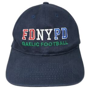 FDNYPD Gaelic Football Snapback Cap Blue One Size Adjustable Embroidered Toppers